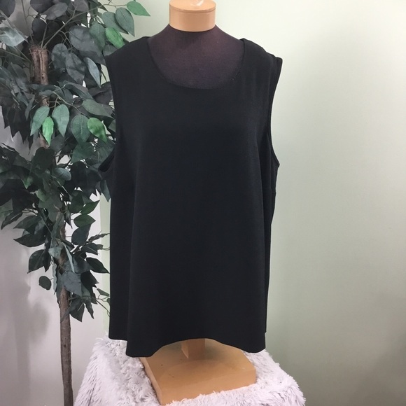 Maggie Barnes 3X black tank top with keyhole back - Picture 1 of 14